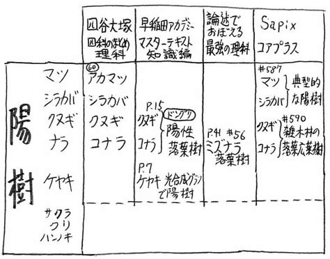 陰樹 陽樹|樹木の陰陽について知りたい。陰の木はイチジク、陽の木はマツ。